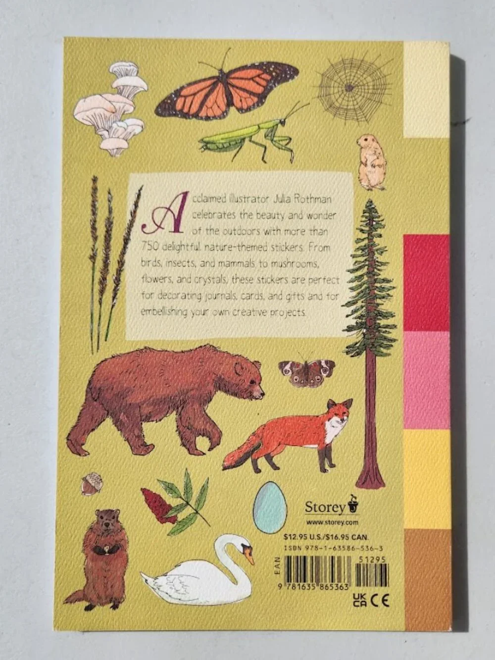 Nature Anatomy Sticker Book Julia Rothman 750 Stickers birds, feathers, wildflow